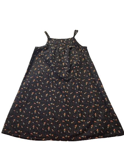 Robe noire motifs fleurs 7 ans