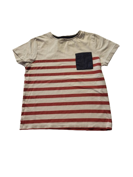 Tee-shirt blanc rayé 8 ans