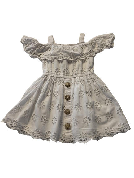 Robe blanche à broderie 24 mois