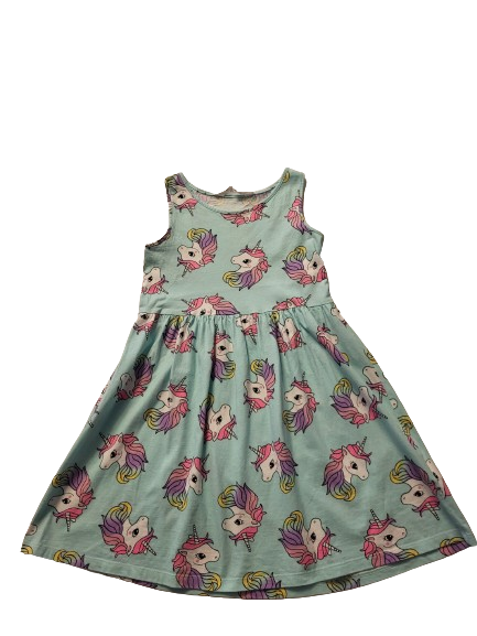 Robe verte licorne 6-8 ans