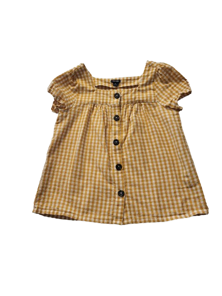 Blouse à carreaux jaune 8 ans