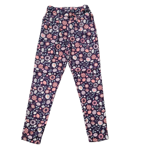 Pantalon violet fleuri léger 9 ans