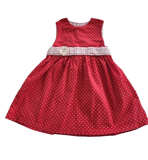 Robe rouge à pois 18-24 mois