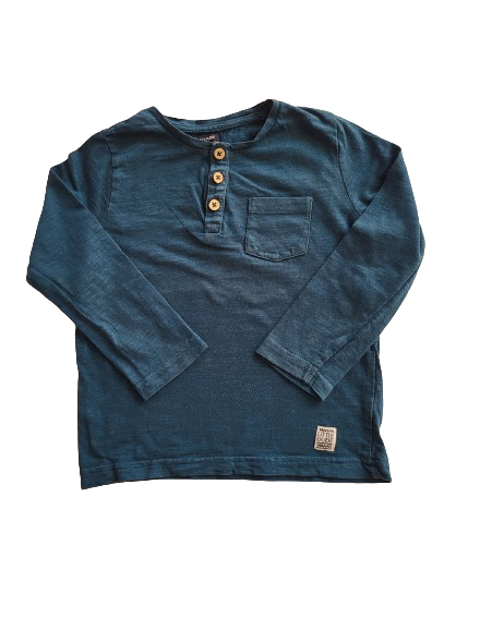 Tee-shirt bleu manches longues 4 ans