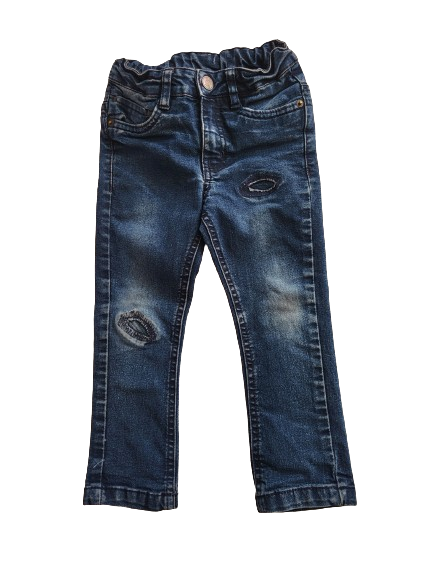 Jean bleu foncé taille ajustable 4 ans