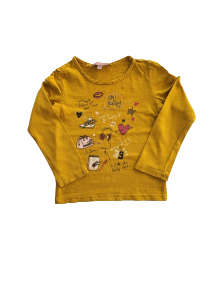 Tee-shirt moutarde manches longues 3 ans