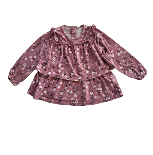 Blouse violette fleurie 24 mois