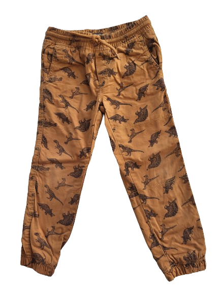 Pantalon marron à motif dinosaures 5 ans