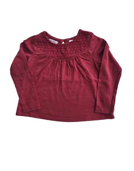 Tee-shirt bordeaux manches longues 4 ans