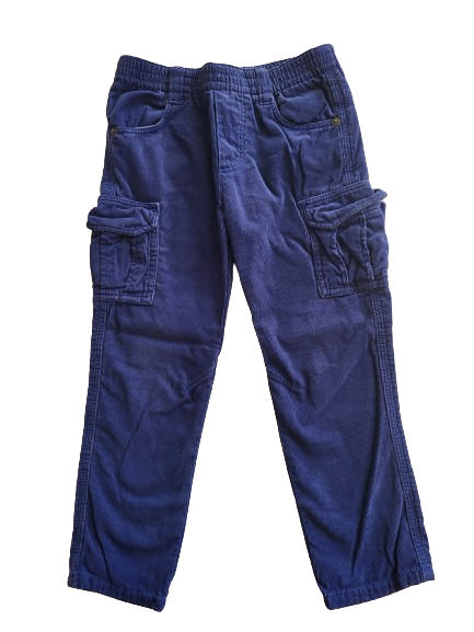 Pantalon indigo en velours  4 ans