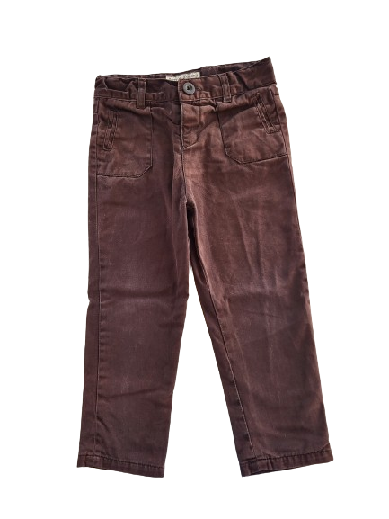 Pantalon marron doublé taille ajustable 3 ans