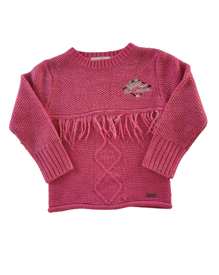 Pull rose fil argenté 5 ans