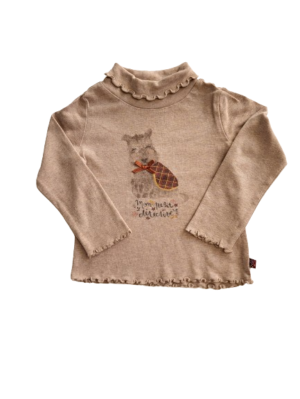 Tee-shirt marron manches longues 3 ans