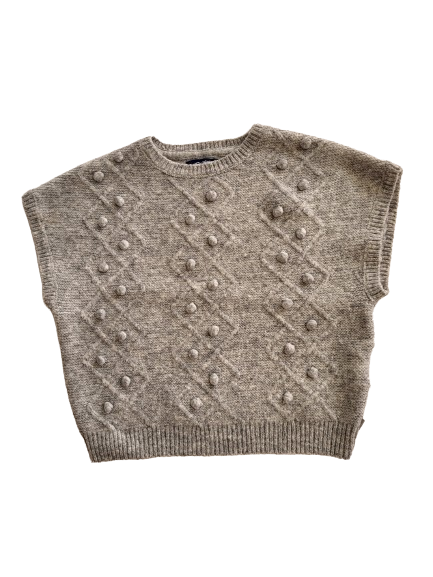 Pull gris en maille sans manches 4 ans