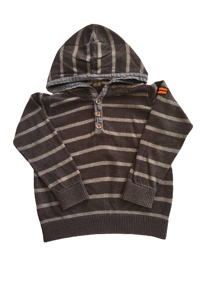 Pull rayé à capuche 4 ans