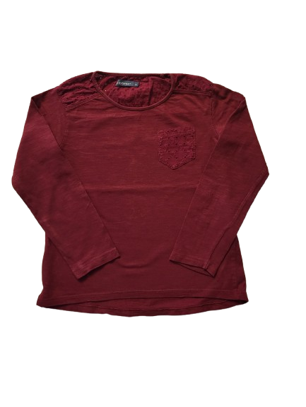 Tee-shirt bordeaux manches longues 6 ans