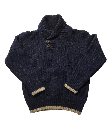 Pull bleu en maille 5-6 ans