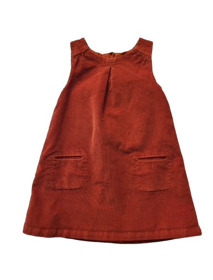 Robe orange en velours 3 ans