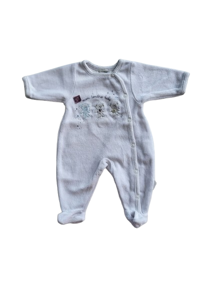 Pyjama blanc en velours naissance