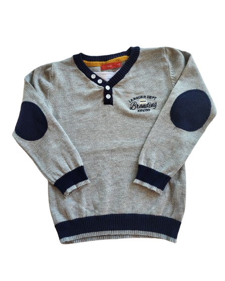 Pull gris en maille 4 ans