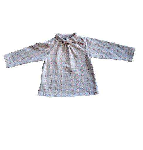 Sous-pull blanc motif cœurs 9 mois