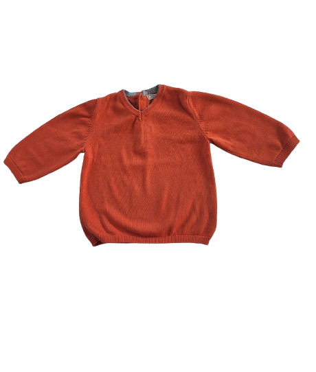 Pull orange en maille 9 mois