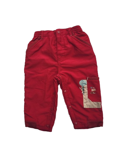 Pantalon rouge doublé 12 mois