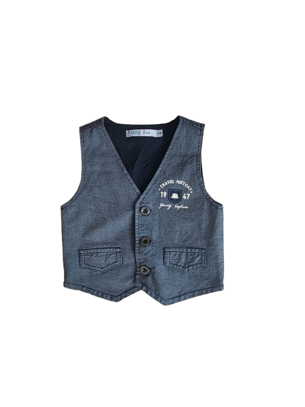 Gilet serveur gris-bleu 12 mois