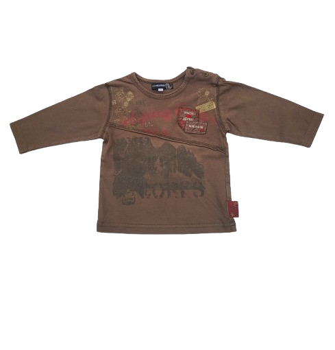 Tee-shirt marron manches longues 12 mois