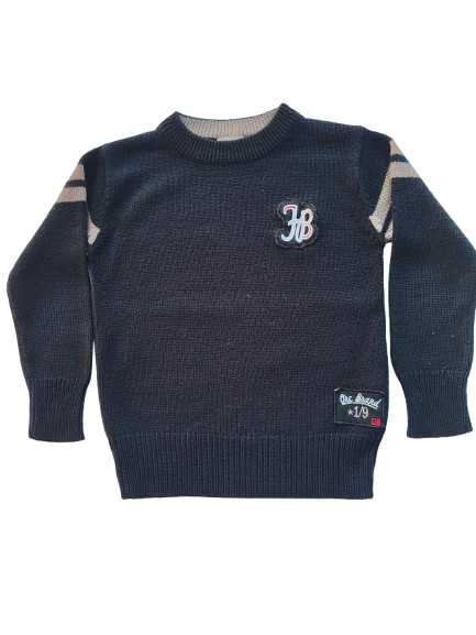 Pull noir en maille 6 ans