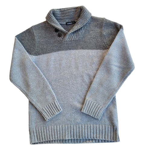 Pull gris en maille 10 ans