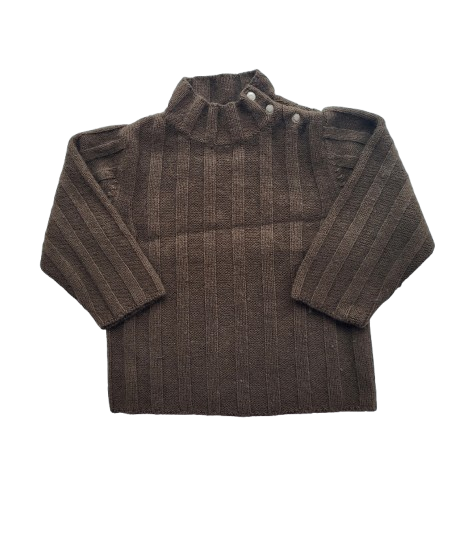 Pull marron en maille 4 ans