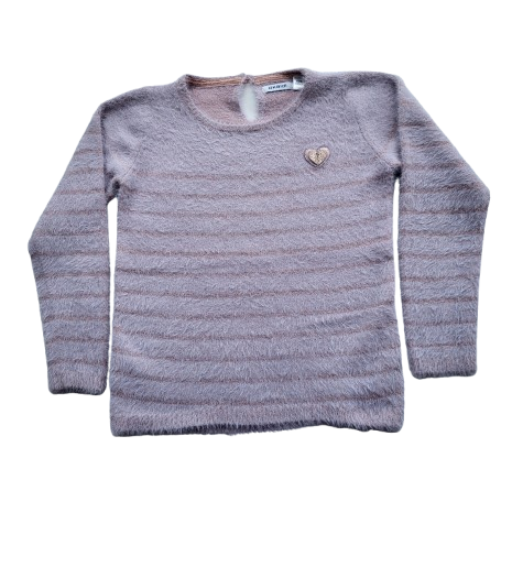 Pull rose pailleté moelleux  8 ans