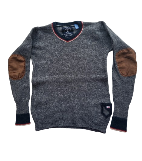 Pull gris en maille 10 ans