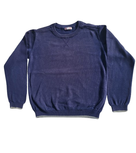 Pull bleu en maille 8 ans