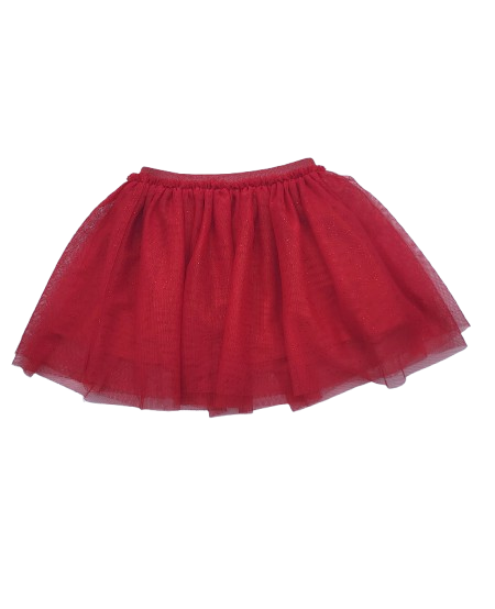 Jupe rouge pailletée avec tulle 24 mois