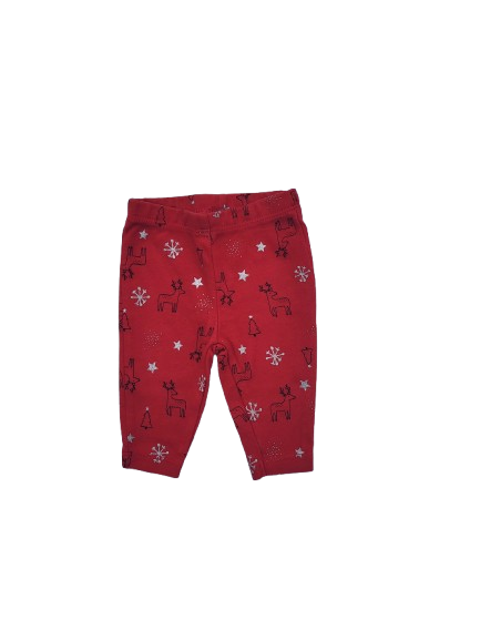 Legging rouge motif rennes 3 mois