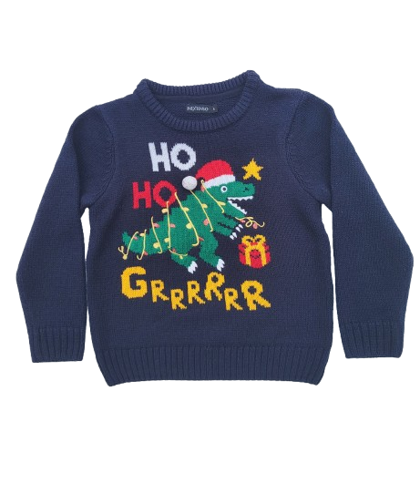 Pull bleu Noël 6 ans