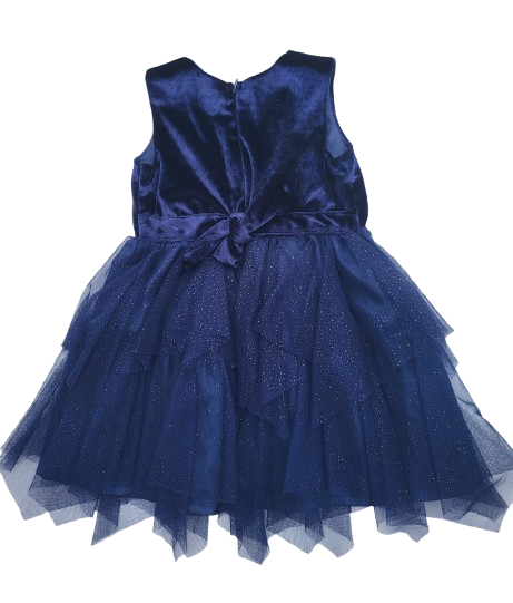 Robe bleu nuit avec tulle pailletée 18 mois