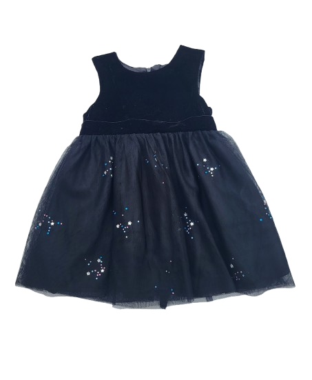 Robe noire avec tulle strass 18 mois