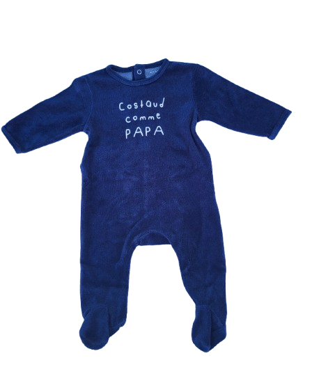 Pyjama bleu foncé en velours 3 mois