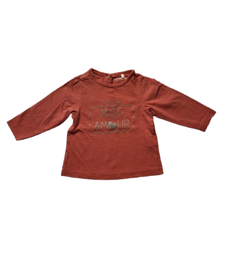 Tee-shirt rose manches longues 6 mois