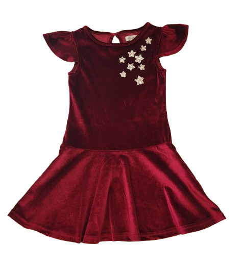 Robe rouge en velours doux 6 ans