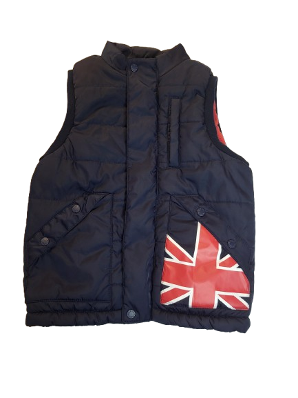 Blouson bleu sans manches 4 ans