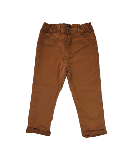 Pantalon marron doublé taille ajustable 24 mois