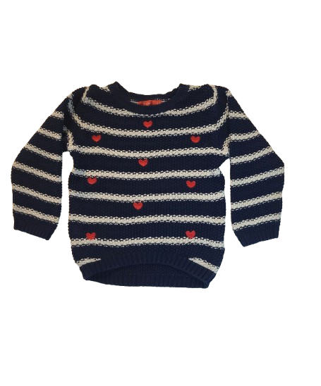 Pull bleu rayé en maille 3 ans