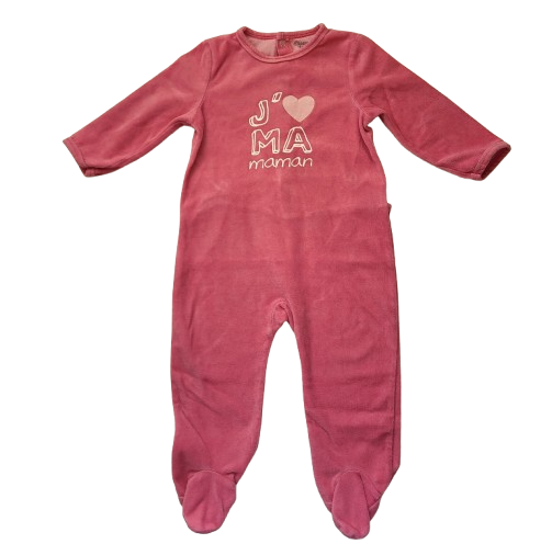 Pyjama rose en velours 18 mois