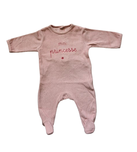 Pyjama rose en velours 3 mois