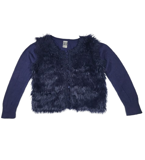 Gilet bleu fourrure 6 ans