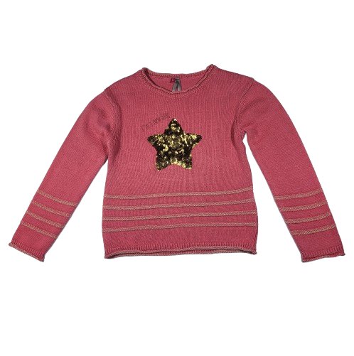 Pull rose en maille 6 ans